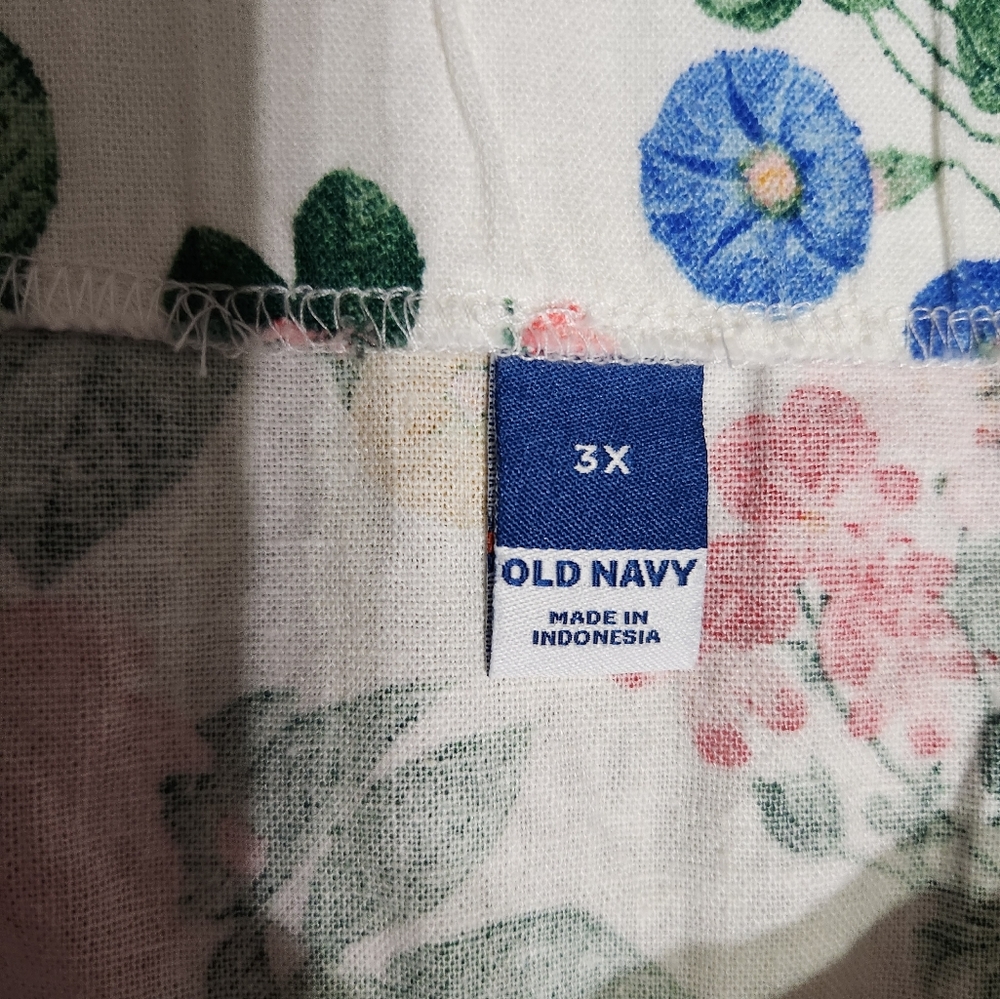 NWT OLD NAVY linen/rayon blend floral skirt. Size 3X - Picture 7 of 7